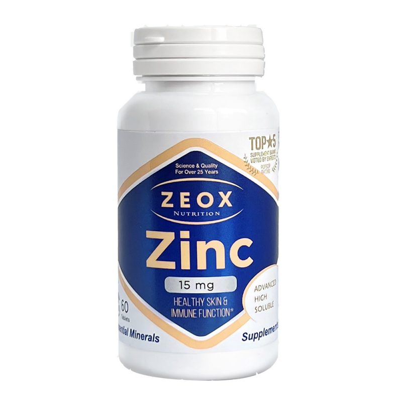 Цинк/Zink 15 мг ZEOX Nutrition с высоким уровнем усвоения, 60 таблеток