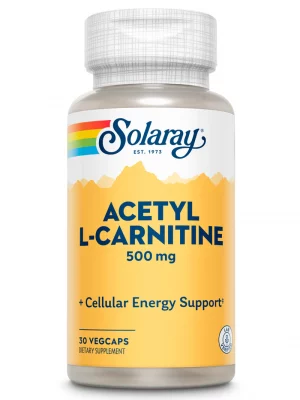 Ацетил l карнитин 500 мг solaray, 30 вегетарианских капсул
