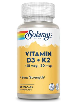solaray Витамин d3 + К2, 120 вегетарианских капсул (Копировать)