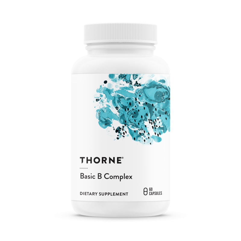 thorne research Базовый комплекс витамина В, basic b complex, 60 капсул