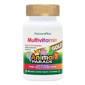 БАД «Парад Зверят. Детский мультивитаминный комплекс «ГОЛД Мульти» со вкусами вишни, апельсина, винограда» («Animal Parade® GOLD Multi – Assorted Flavors»), 60 жевательных таблеток