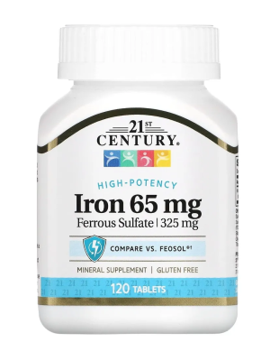 БАД «21-й Век Сульфат Железа», 120 таблеток
