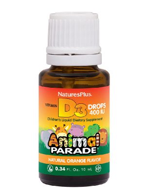 БАД «Парад Зверят. Витамин D3 200 МЕ в каплях для детей с апельсиновым вкусом» («Animal Parade® Vit. D3 200 IU Liquid), флакон 10 мл с дозатором
Drops»