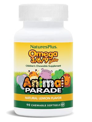 БАД «Парад Зверят. Омега 3/6/9. Капсулы для детей со вкусом лимона» («Animal Parade® Omega 3/6/9 Junior Softgels»), 90 мгких капсул
