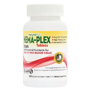 БАД «Нейчэс Плас Железо ХЕМА-ПЛЕКС Таблетки» («Nature’s Plus Iron HEMA-PLEX Tablets»), 60 таблеток