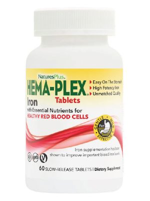 БАД «Нейчэс Плас Железо ХЕМА-ПЛЕКС Таблетки» («Nature’s Plus Iron HEMA-PLEX Tablets»), 60 таблеток