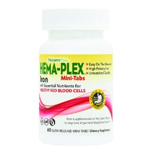 БАД «Нейчэс Плас Железо ХЕМА-ПЛЕКС Мини-табс» («Nature’s Plus Iron HEMA-PLEX Mini-tabs»), 60 таблеток