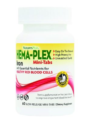 БАД «Нейчэс Плас Железо ХЕМА-ПЛЕКС Мини-табс» («Nature’s Plus Iron HEMA-PLEX Mini-tabs»), 60 таблеток
