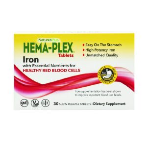 БАД «Нейчэс Плас Железо ХЕМА-ПЛЕКС Таблетки» («Nature’s Plus Iron HEMA-PLEX Tablets»), 30 таблеток