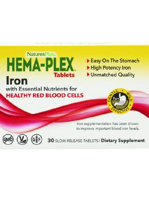 БАД «Нейчэс Плас Железо ХЕМА-ПЛЕКС Таблетки» («Nature’s Plus Iron HEMA-PLEX Tablets»), 30 таблеток