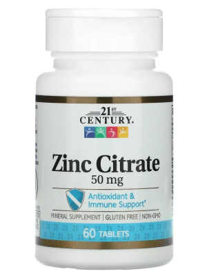 БАД «21-й Век Цинк цитрат», 60 таблеток