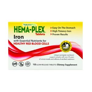 БАД «Нейчэс Плас Железо ХЕМА-ПЛЕКС Таблетки» («Nature’s Plus Iron HEMA-PLEX Tablets»), 10 таблеток