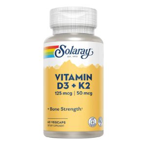 БАД «Соларей Витамин Д3 + K2», 60 («Solaray Vitamin D3 + K2»), 60 капсул