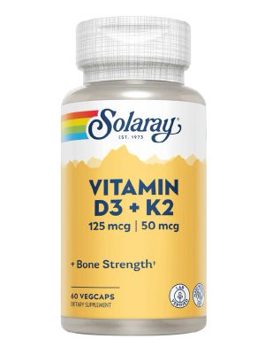 БАД «Соларей Витамин Д3 + K2», 60 («Solaray Vitamin D3 + K2»), 60 капсул