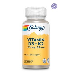 БАД «Соларей Витамин Д3 + K2», 60 («Solaray Vitamin D3 + K2»), 120 капсул