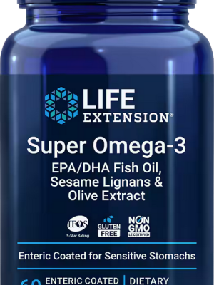 БАД «Лайф Экстеншн Супер Омега-3», 60 мягких капсул с кишечно-растворимым покрытием