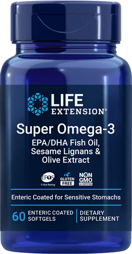 БАД «Лайф Экстеншн Супер Омега-3», 60 мягких капсул с кишечно-растворимым покрытием