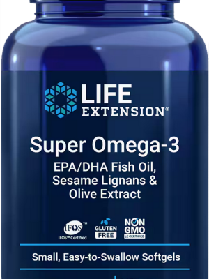 БАД «Лайф Экстеншн Супер Омега-3», 240 мягких капсул с кишечно-растворимым покрытием