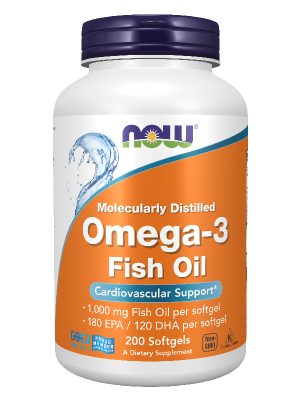 БАД «NOW Омега-3, 1000 мг» (NOW Omega-3), 200 капсул